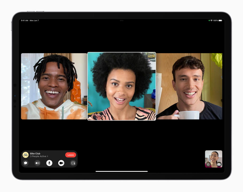 WWDC2021: Apple announces iPadOS 15 with new features in tow 89 Apple iPadPro iPadOS15 FaceTime groupfacetime 4person 060721