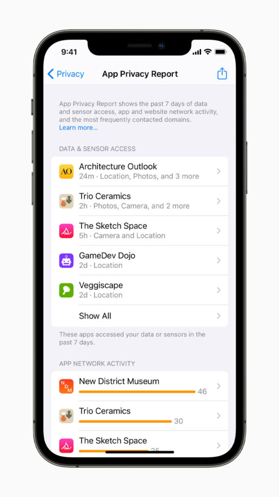 WWDC2021: Apple announces iOS 15, macOS Monterey, and watchOS 8 along with others 93 Apple iPhone12Pro iOS15 settings privacy app privacy report 060721