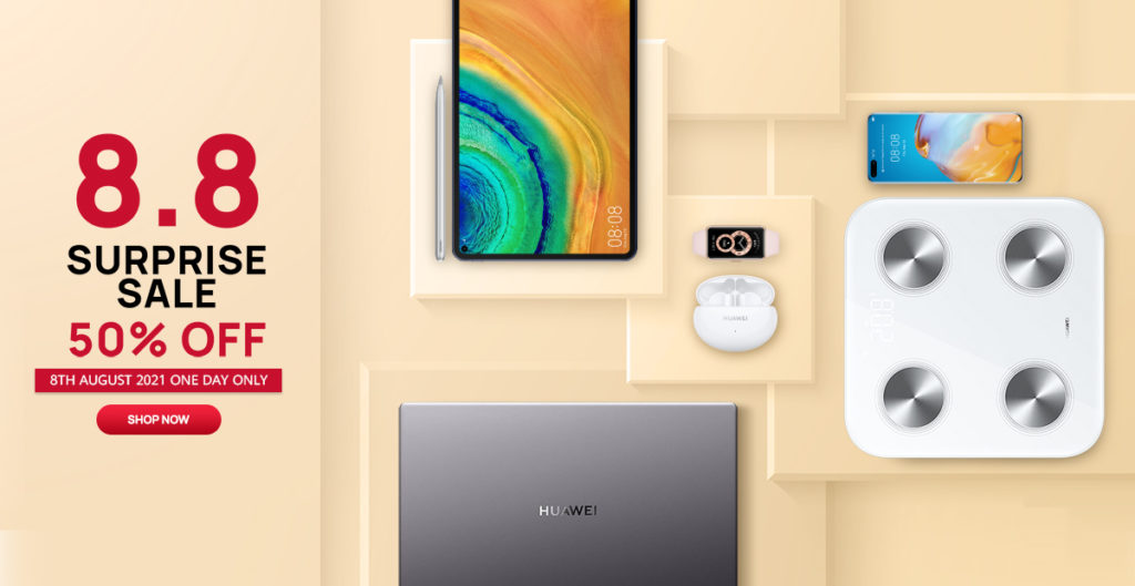 HUAWEI has lots of gifts and discounts on their 8.8 Surprise Sale 87 Homepage Banner 88 PC version