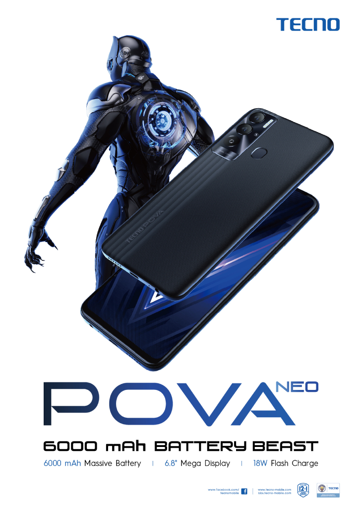 TECNO Mobile smartphones released in the Philippines in 2021 94 A4立牌 LE6 POVA2 NEO 210x297mm EN 01
