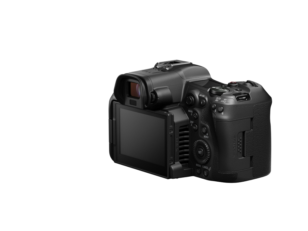 Canon EOS R5 C, RF 5.2mm Dual Fisheye lens: Price, Specs, Pre-order details in the Philippines 89 EOS R5C Rear Slant Right