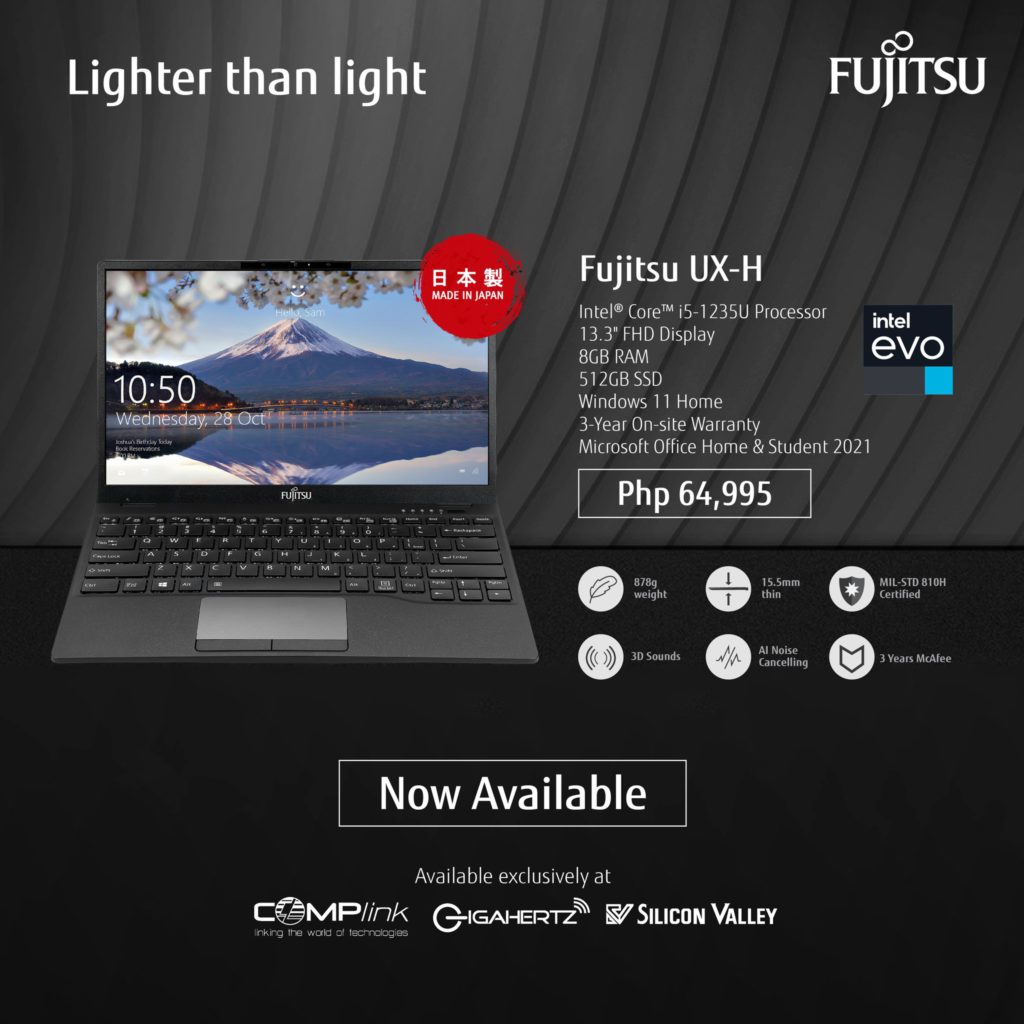 Fujitsu UH-X & Fujitsu CH Laptops Launched: Specs, Features, and Price in the Philippines 89 fujitsu uh x ph specs card walastech
