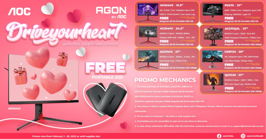 AOC Offers Free Portable SSD for Gaming Partners this month 88 aoc drive your heart pr hoto 1