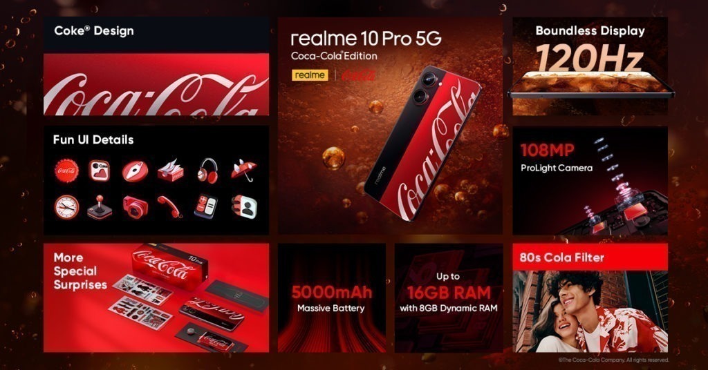 realme 10 Pro 5G Coca-Cola® Edition: Price, Specs, How to buy in the Philippines 88 Snag the realme 10 Pro 5G Coca Cola® Edition on Shopee Photo 3
