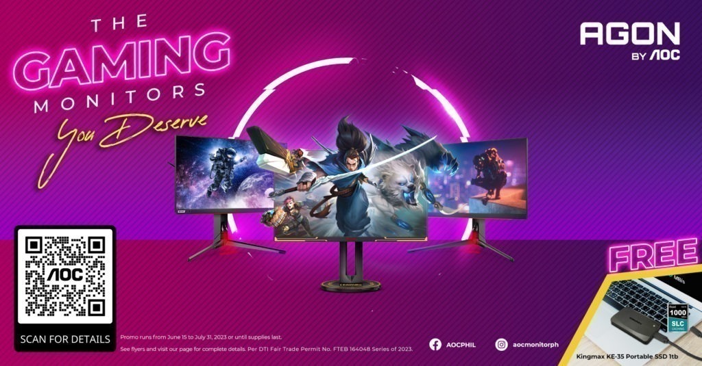 Get a Free SSD for every purchase of AOC Monitors 87 Gaming Monitors PR