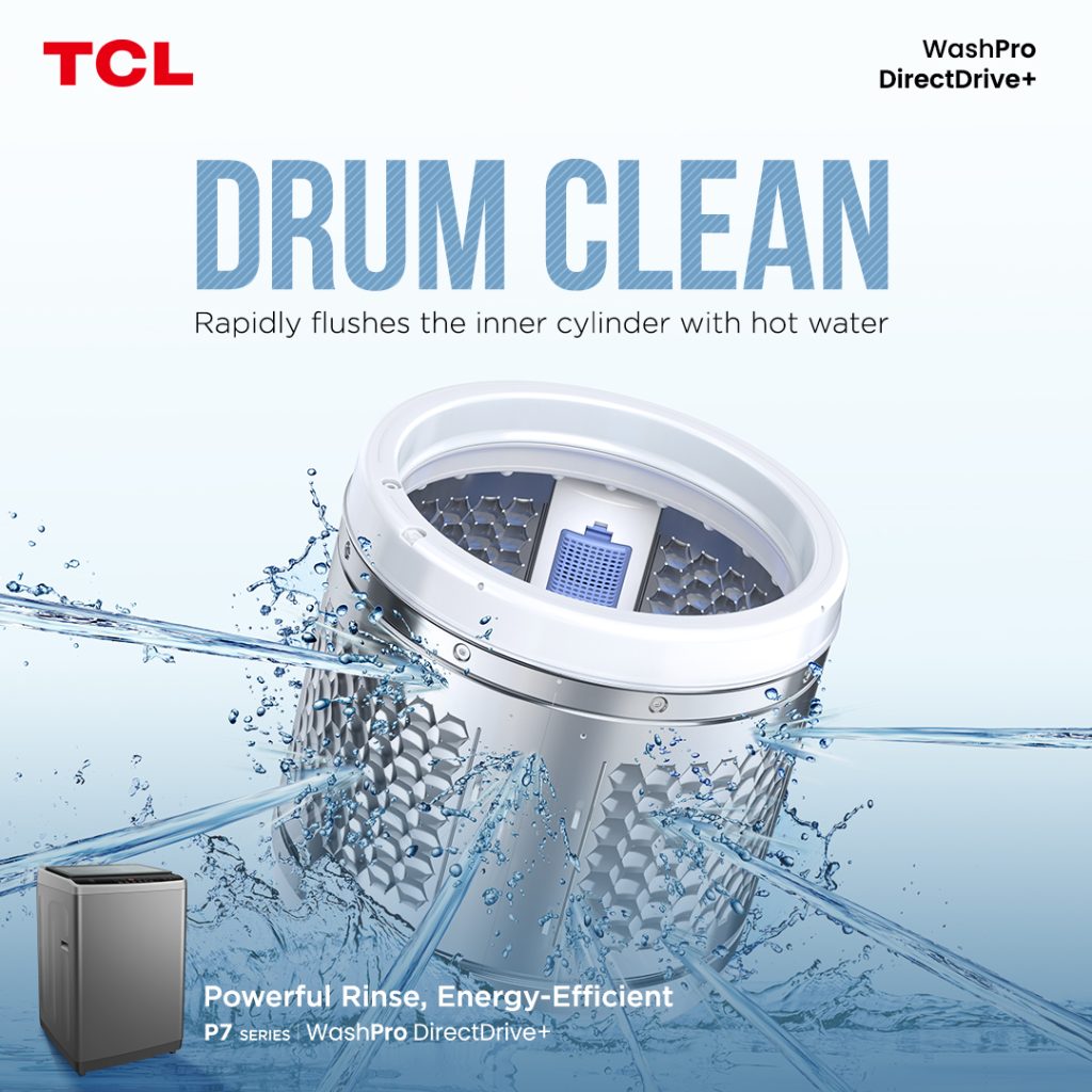 Revolutionize Your Laundry with TCL P7 Series DirectDrive+ Topload Washing Machine 89 Drum Clean