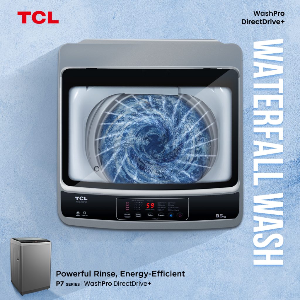 Revolutionize Your Laundry with TCL P7 Series DirectDrive+ Topload Washing Machine 88 Waterfall washiwash