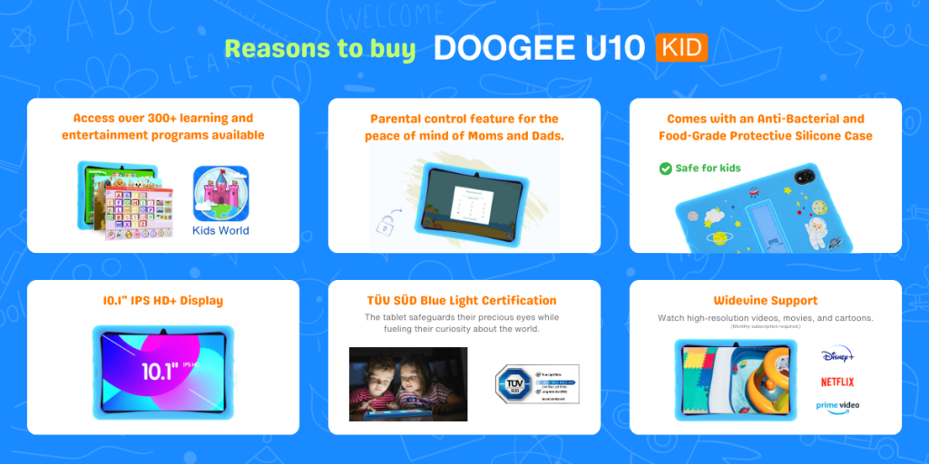 DOOGEE Tablets: Affordable and Feature-Rich Options for All Ages 88 Reason To Buy DOOGEE U10 Kids