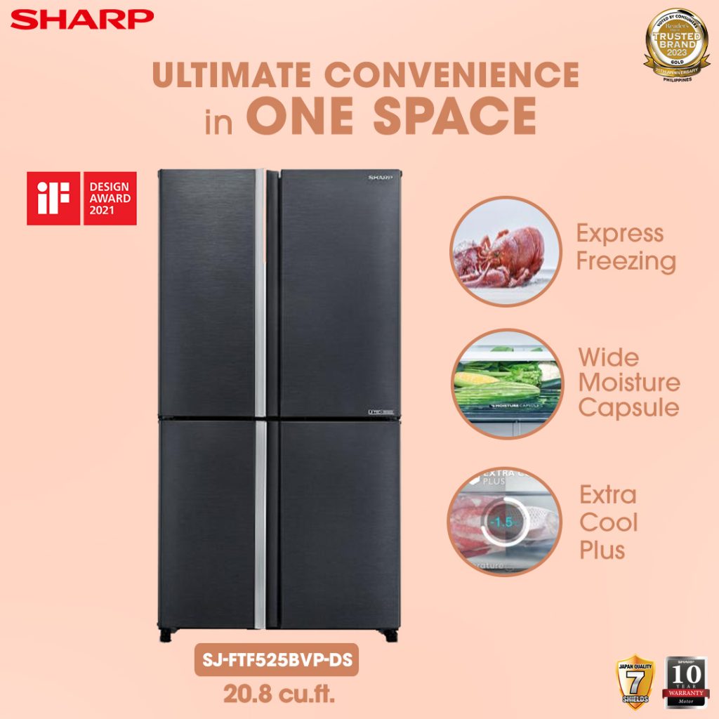 Convenient, Hassle-Free Holidays with Sharp Refrigerators: Here are the Top Features 88 4 Door J Tech Inverter SJ FTF525BVP DS