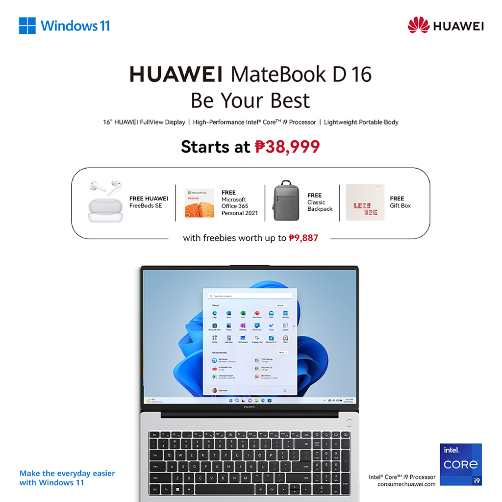 HUAWEI MatePad Pro 13.2", MateBook D 16 2024, FreeClip Earbuds now in the Philippines 89 First Sale KV HUAWEI MateBook D 16 2024
