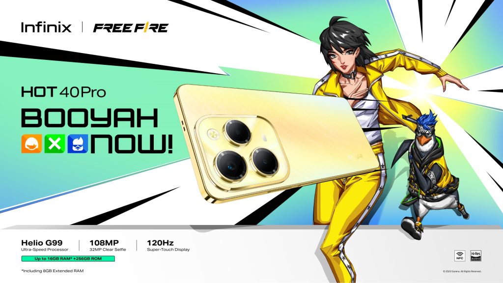 Infinix outs HOT 40 SERIES Free Fire Limited Edition 88 X6837 HOT40PRO FF KV H HorizonGold RGB NM1