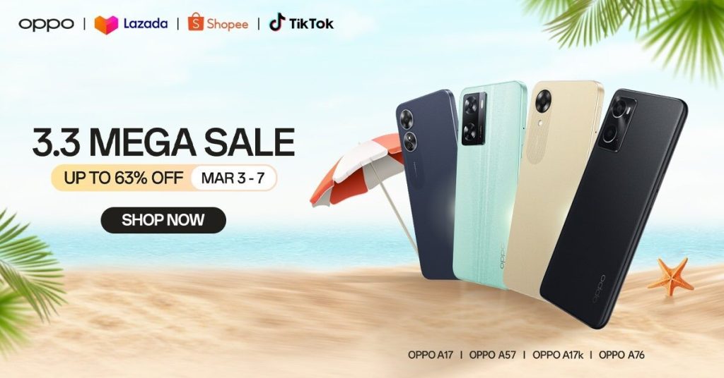 OPPO outs deals for 3.3 Sale 2024 on Lazada, Shopee, and TikTok Shop 87 3.3 Sale