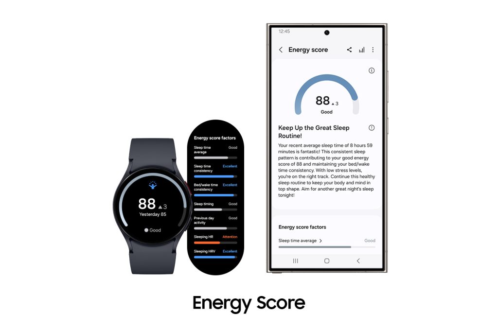 Samsung Introduces Galaxy AI to Enhance Health and Fitness Features on Galaxy Watch 88 Energy Score KV
