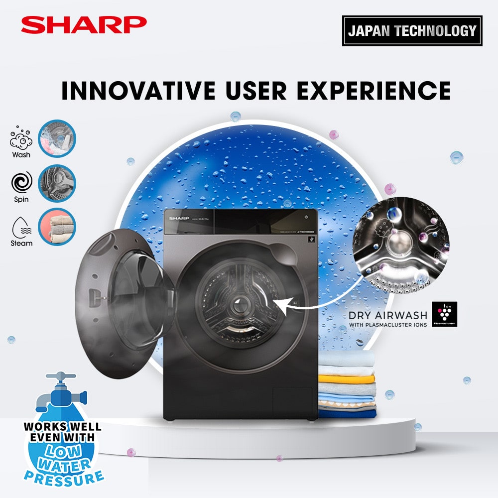 Sharp Fully Automatic Front Load Washing Machines: A Perfect Fit for Rainy Season Laundry Challenges 89 Sharp Pro Flex Innovative User Experience.new min