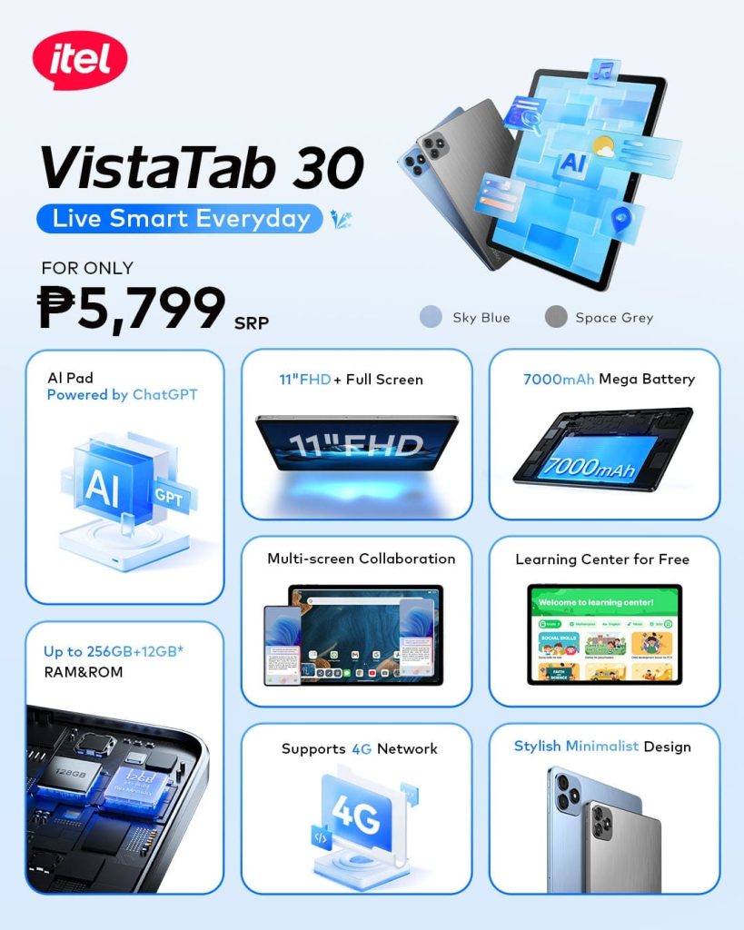 itel VistaTab 30 now in PH, priced 89 itel Vista Tab 30 Spec Sheet min