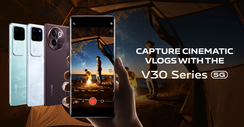 Bring cinematic detail to your vlogs with the vivo V30 Series 87 1200x628px V30 Series Cinematic Vlog banner min