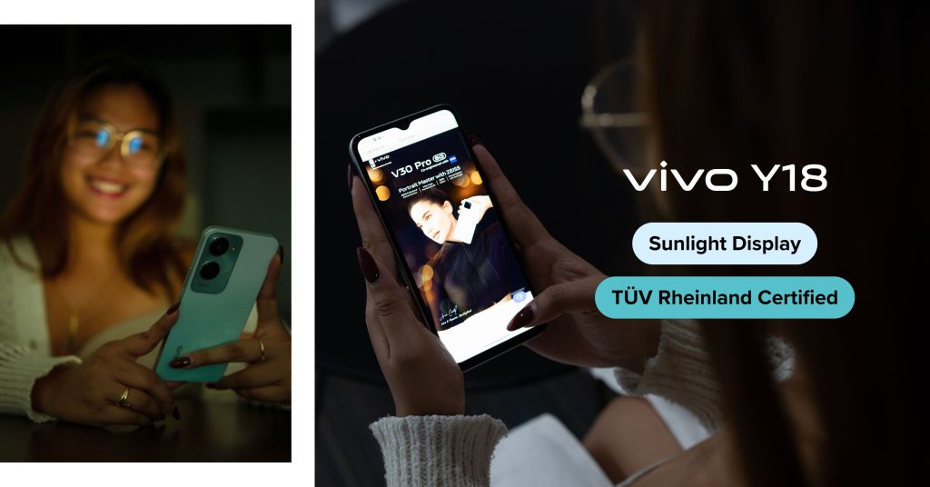 What do Sunlight Display and TÜV Rheinland Certification mean in vivo Y18? 87 vivo Y18 Sunlight Display and TUV Rheinland Certification