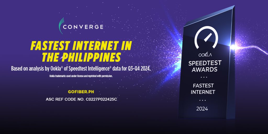 Converge Wins Fastest Fixed Network Award for the Third Time 87 Converge Reigns as the Philippines Fastest Fixed Network Throughout 2024