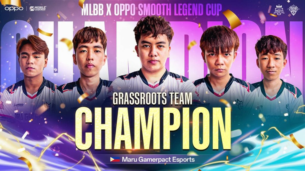 Maru Gamerpact Esports Wins MLBB x OPPO Smooth Legend Cup APAC Grand Finals 87 CHAMPION GRASSROOTS TEAM MARU GAMEPACT 16.9 1