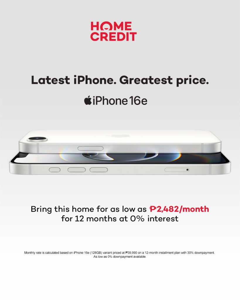Get the iPhone 16e now at 0% installment with Home Credit Philippines 88 HC x iPhone16e Instant Form 1080x1350px