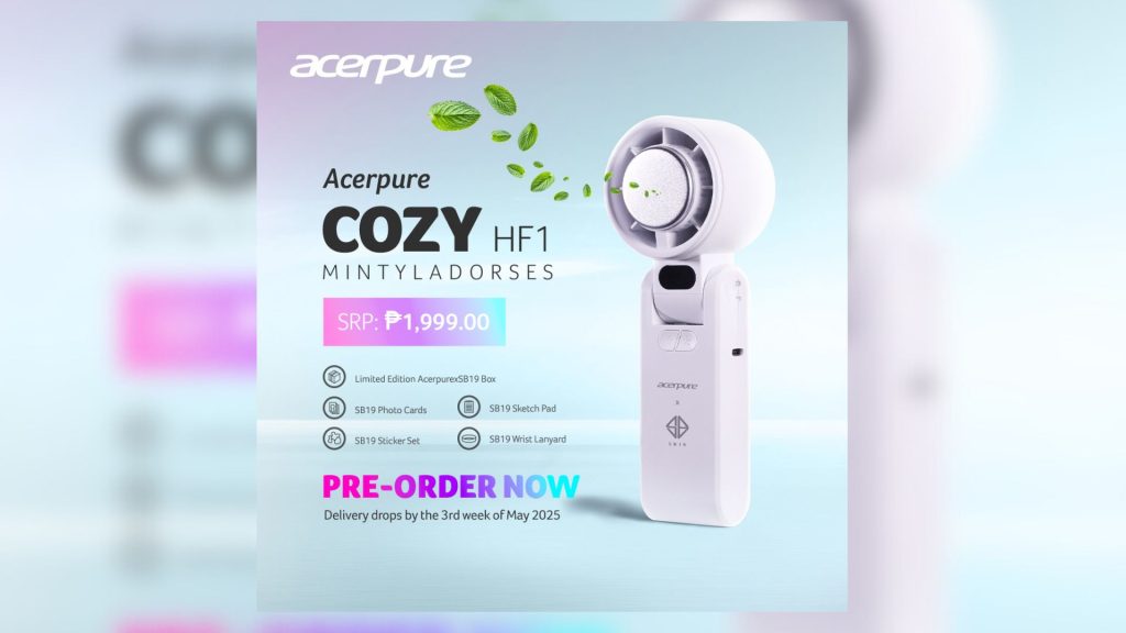 Acerpure launch SB19 limited-edition 'MINTYLADORSES' hand fan for summer 87 acerpure mintyladorses