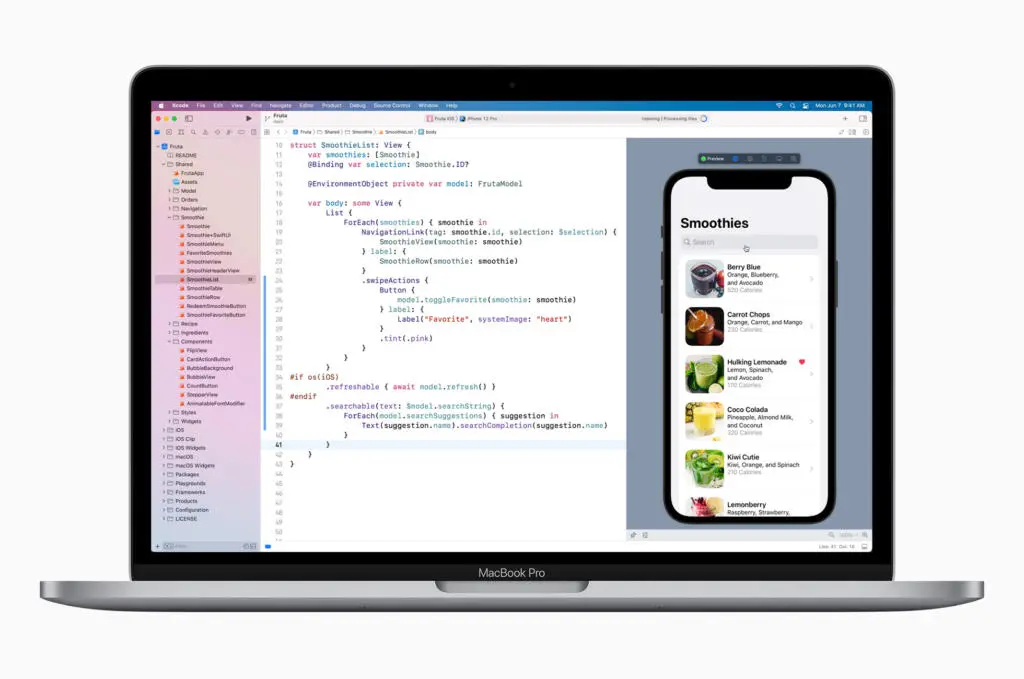 Apple MacBookPro SwiftUI search screen 060721