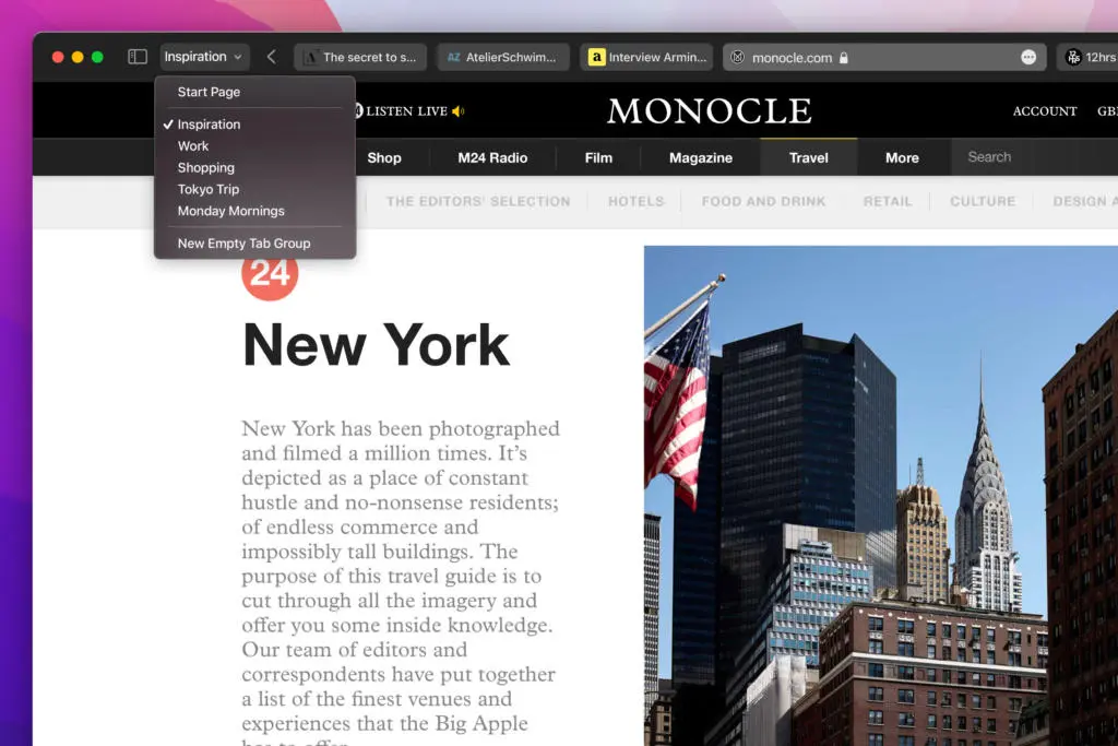 Apple macos monterey safari tab group 06072021