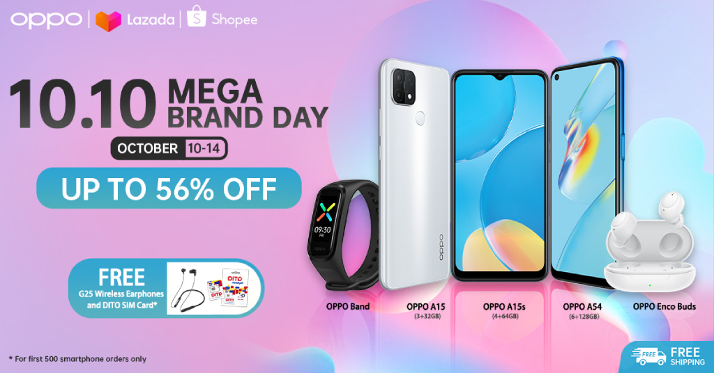 Enjoy Up to 56 off on your favorite OPPO Gadgets at the 10.10 Mega Sale on Shopee and Lazada 1