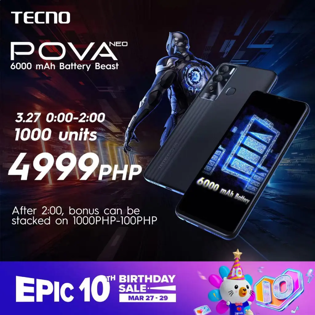 TECNO POVA Neo: Price, Specs, Where to Buy in the Philippines 87 Tecno Global Lazada Bday Pova Neo