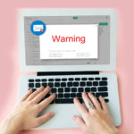 phishing warning laptop