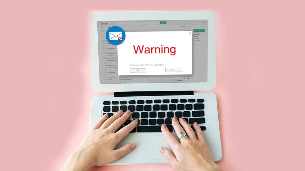 phishing warning laptop