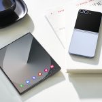 : "Samsung Galaxy Z Fold6 and Z Flip6 smartphones displayed side by side.