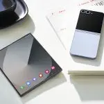 : "Samsung Galaxy Z Fold6 and Z Flip6 smartphones displayed side by side.