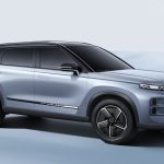 : "JAECOO J7 SUV with sleek design and modern headlights on display.