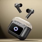 : "Infinix AI Buds wireless earbuds in a sleek charging case on a white background.