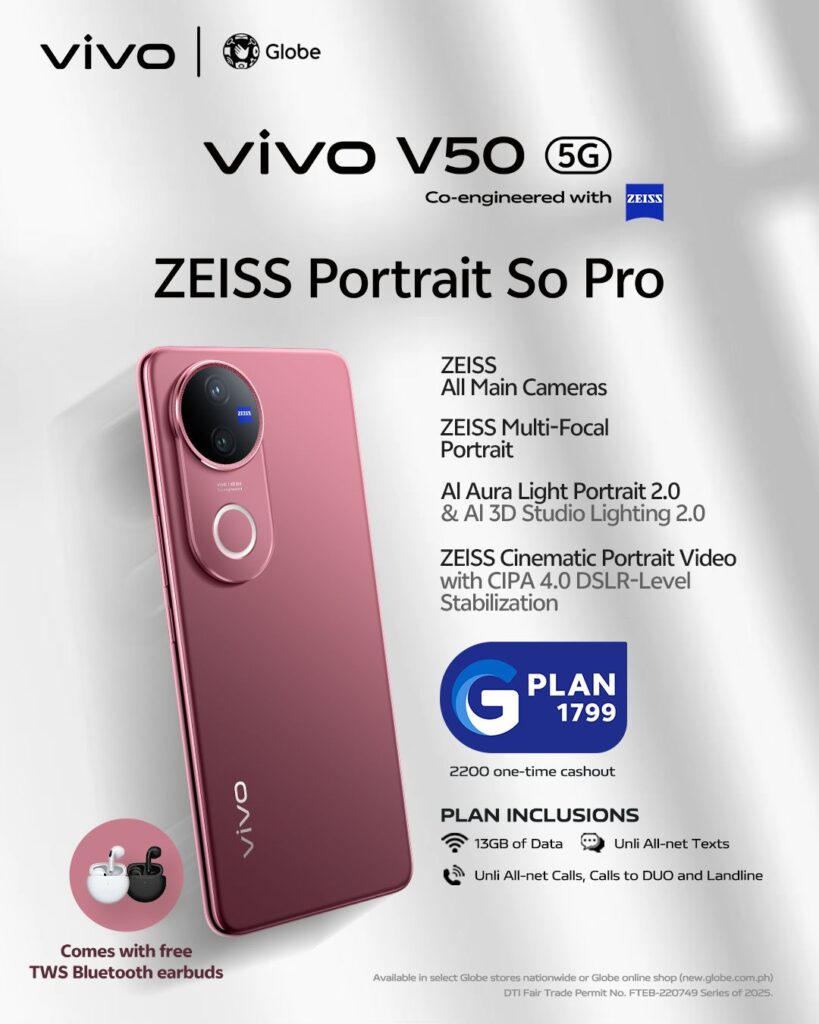 Upgrade to pro-level features with vivo V50 5G through GPlan 1799 88 operator Globe x V50