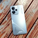 : "Realme 14 5G smartphone with sleek design and vibrant display.