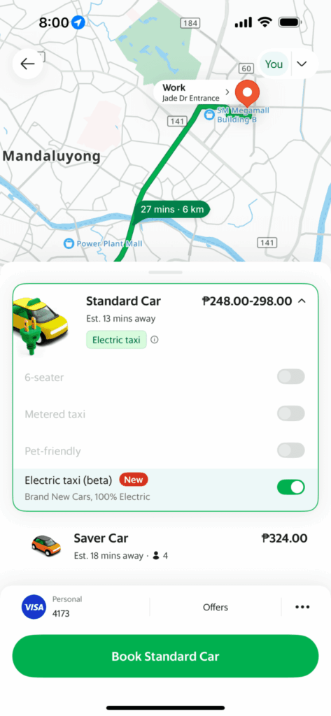 Grab launches PH’s first fully electric GrabTaxi fleet with LTFRB backing 88 GrabTaxi Electric live on Grab App 700x1517 1