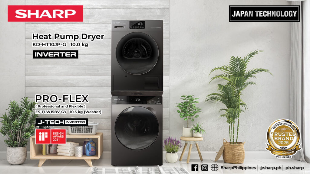 Sharp PH Introduces Stackable Front Load Washer and Heat Pump Dryer Combo 87 Sharp Front Load Washing Machine and Heat Pump Dryer FI 1