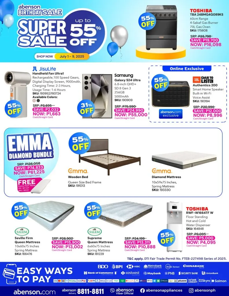 SALE ALERT: Great discounts, freebies await at Abenson's 55th Birthday Sale 96 Super Sale at 55 off July 1 9