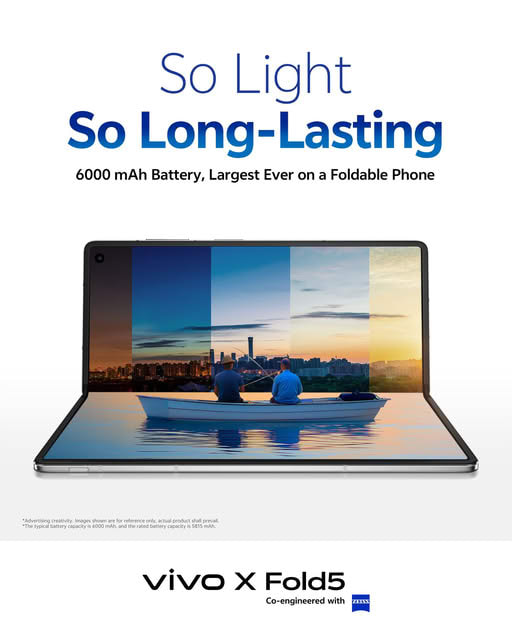See why Anne Curtis, Marian Rivera, Maine Mendoza, and Alden Richards love the vivo X Fold5 91 vivo X Fold5 6000 mAh Battery