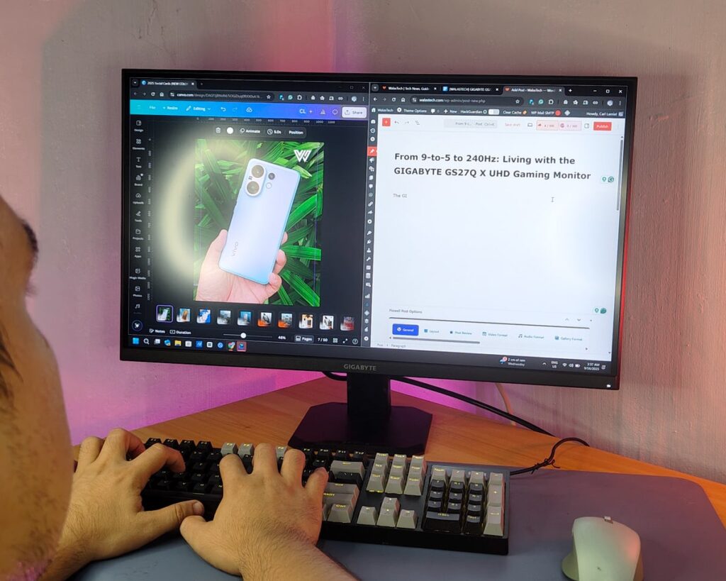 From 9-to-5 to 240Hz: Living with the GIGABYTE GS27Q X UHD Gaming Monitor 88 gigabyte GS27Q X uhd gaming monitor review ph 4