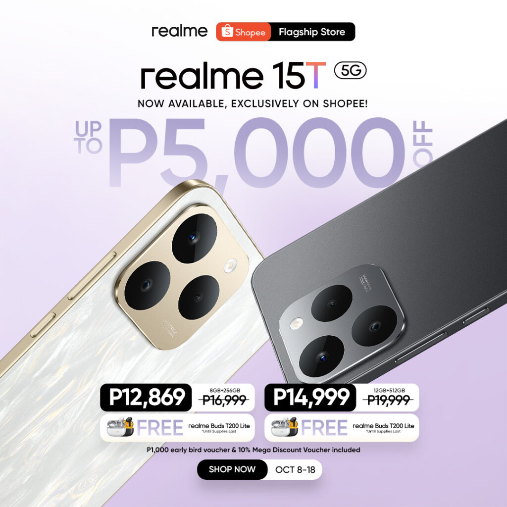realme 15T 5G now launched in the Philippines, priced 82 Shopee Promo