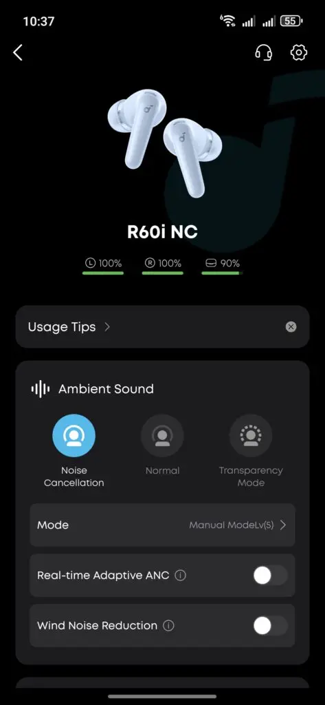 Soundcore R60i NC Review: Budget Earbuds That Don’t Sound Cheap 94 soundcore r60i nc review app 3