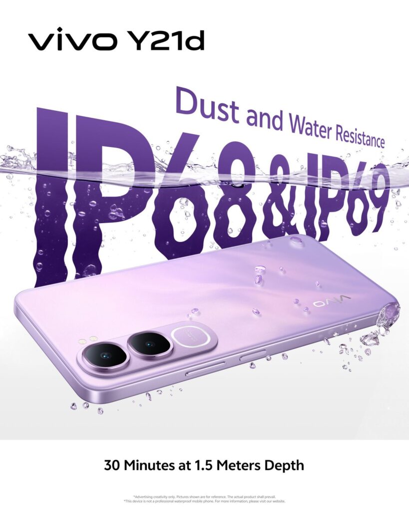 vivo Y21d: Toughest smartphone for rainy days 88 vivo Y21d IP68 IP69 Dust and Water Resistance 1 1