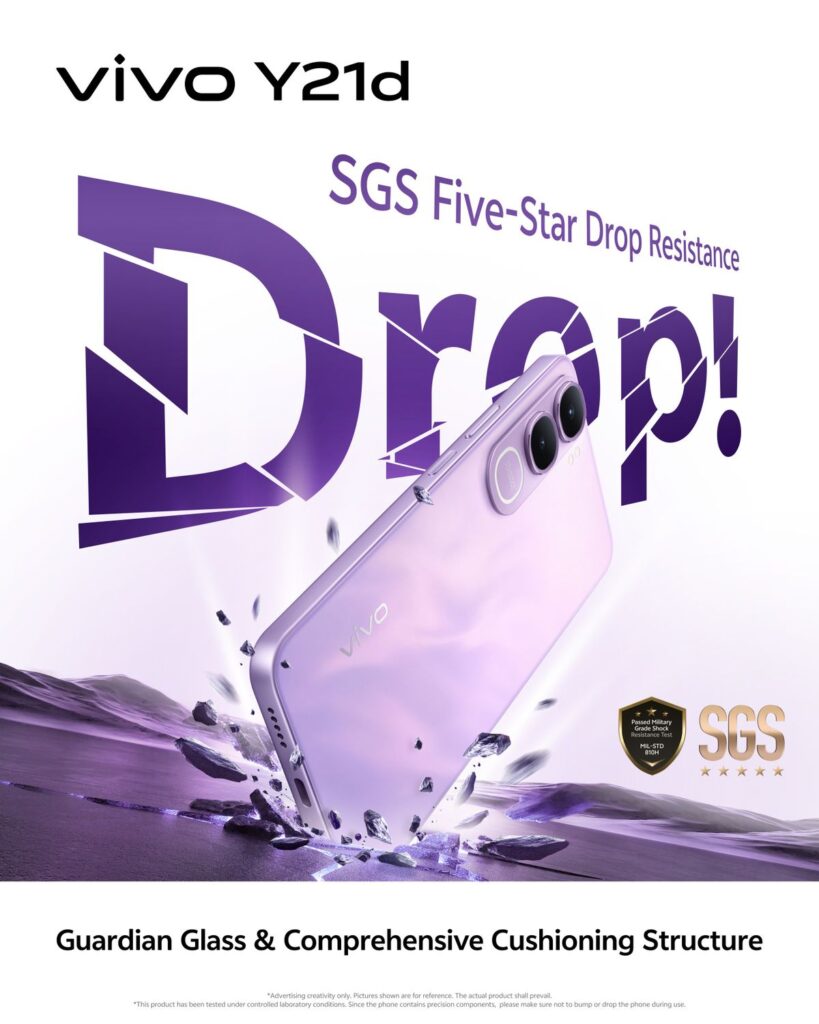 vivo Y21d: Toughest smartphone for rainy days 89 vivo Y21d SGS Five Star Drop Resistance 1