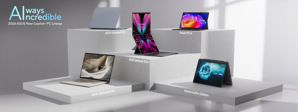 ASUS unveils wide range of Copilot+ PCs and AI-powered devices at CES 2026 87 New ASUS AI PC Lineup at CES 2026 1