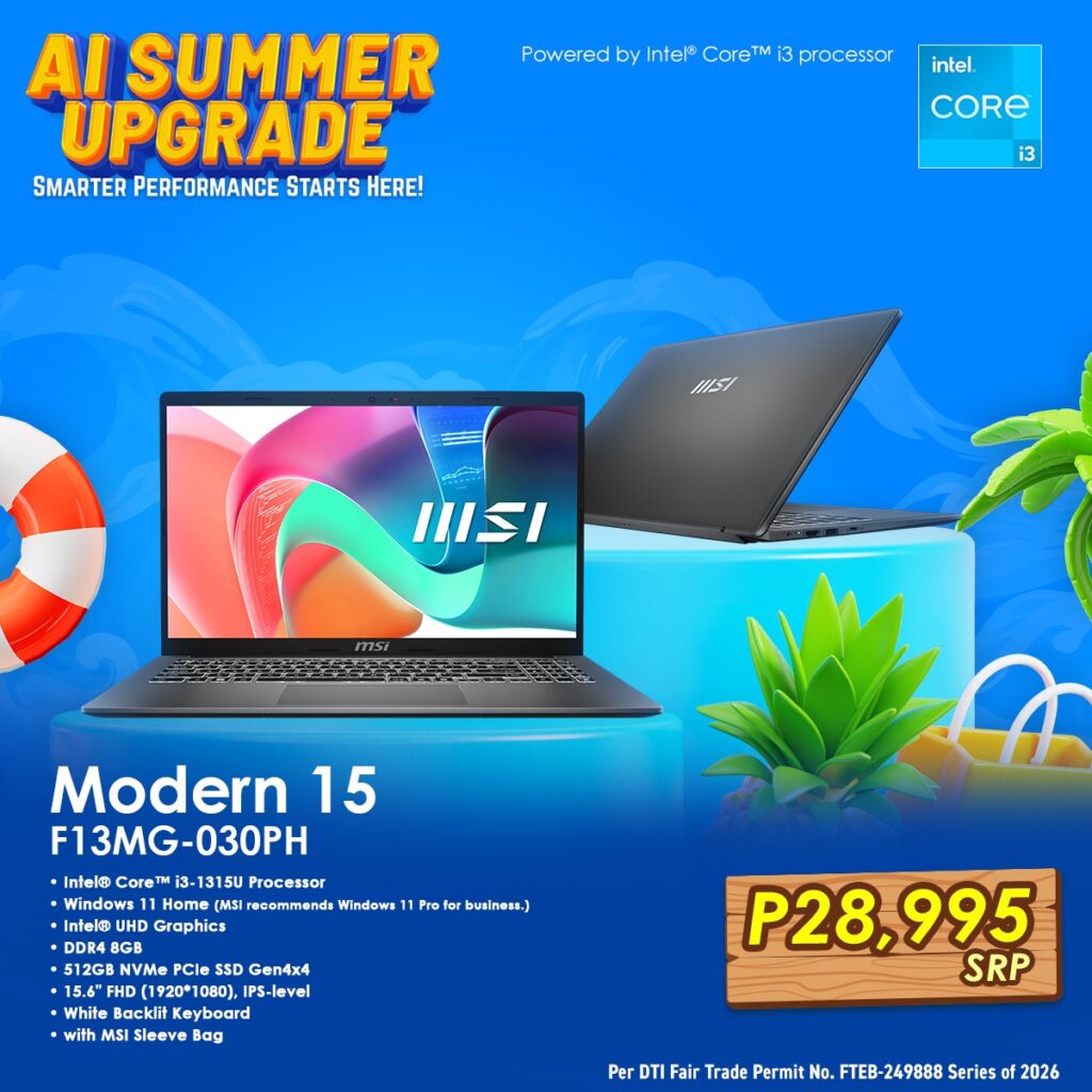 Discounts, SM e-Vouchers await at MSI AI Summer Upgrade Promo 89 Modern15 030 1