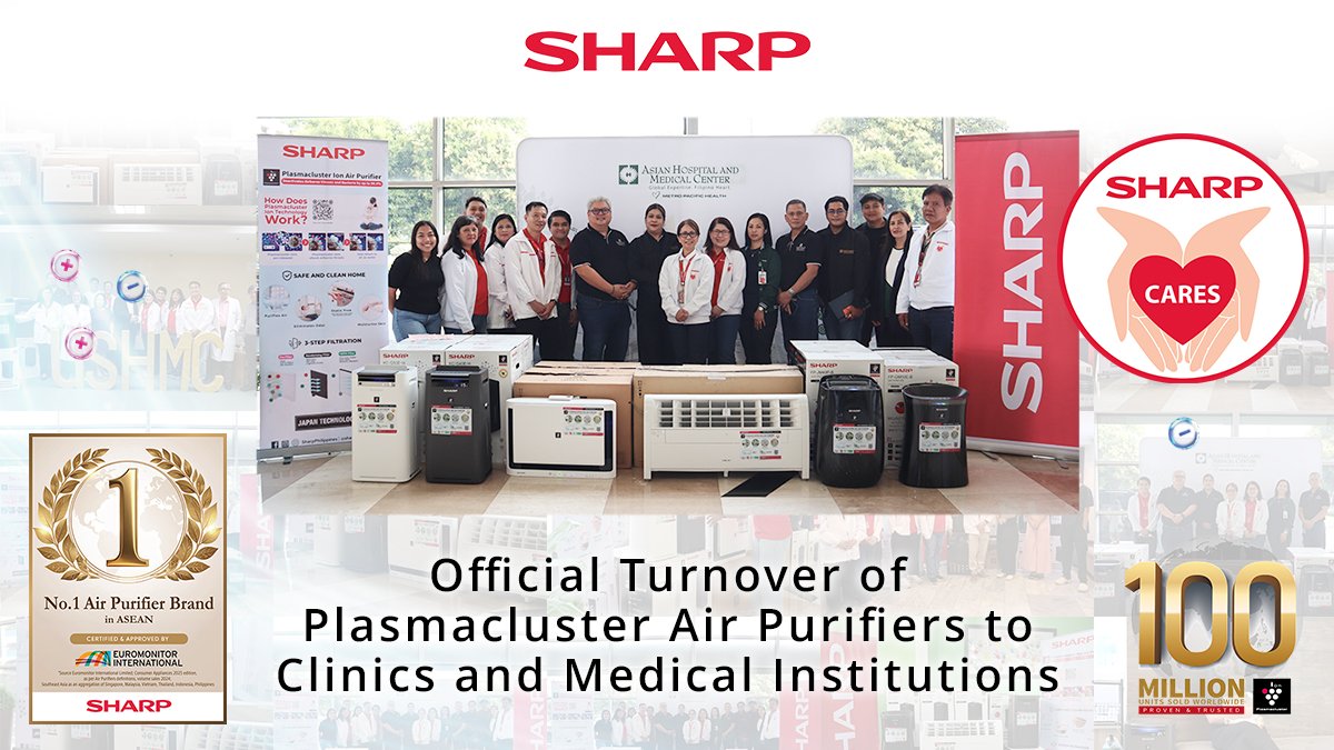 Sharp Philippines Turns Over Plasmacluster Air Purifiers to Medical Facilities 86 Sharp Philippines CSR FI