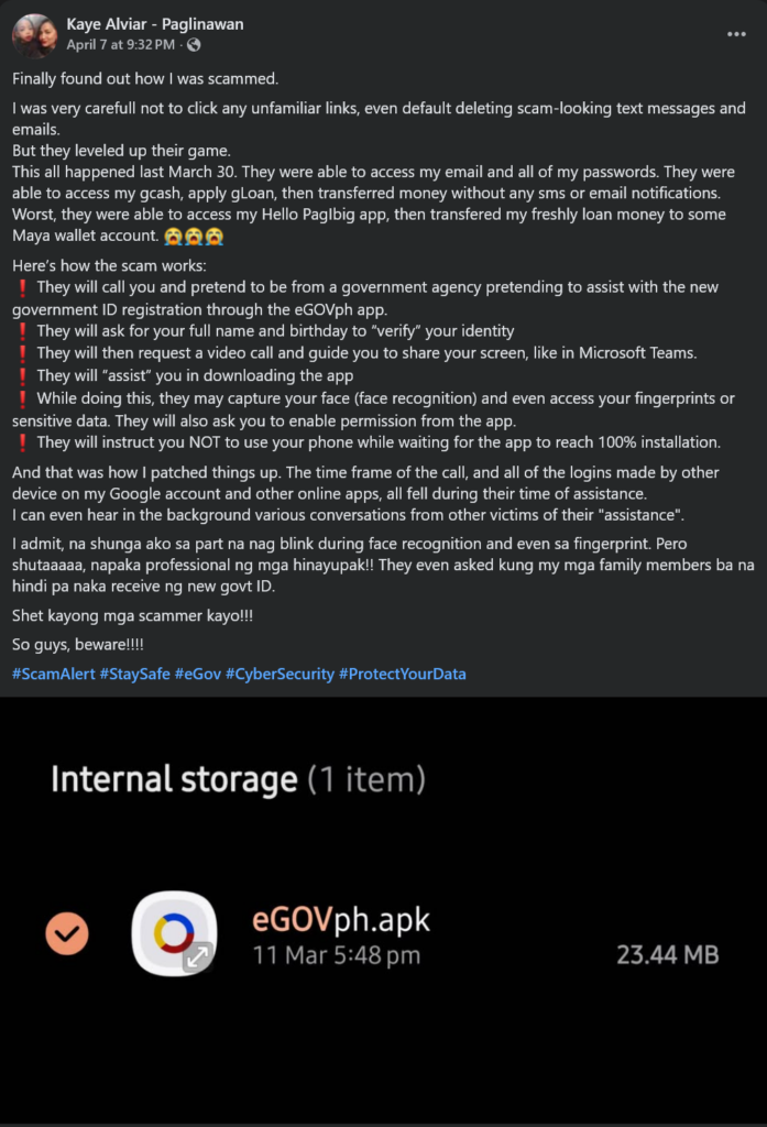Scammers use fake eGov App, Screen Sharing, Identity Verification Trick for Fraud 86 image